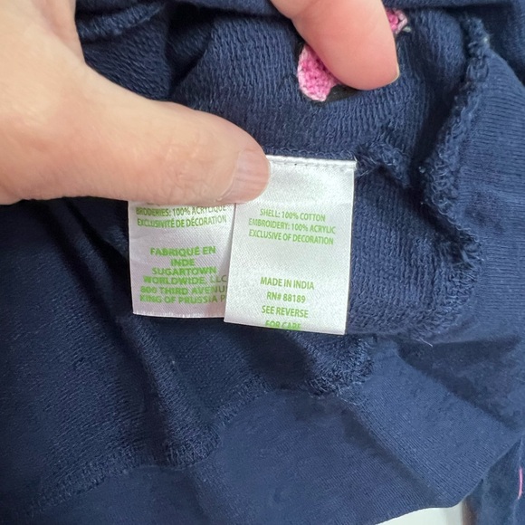 Lilly Pulitzer Rami top Navy with hearts size L - Picture 4 of 7